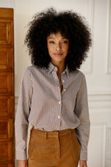 CHEMISIER FEMME CARINE MARRON/ECRU MARRON/ECRU