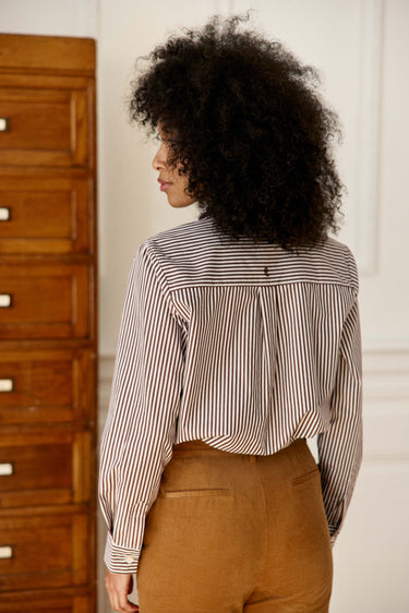 CHEMISIER FEMME CARINE MARRON/ECRU MARRON/ECRU