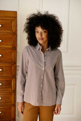 CHEMISIER FEMME CARINE MARRON/ECRU MARRON/ECRU