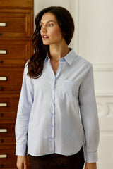 CHEMISIER FEMME CARLI ECRU/BLEU ECRU/BLEU