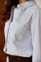 CHEMISIER FEMME CARLI ECRU/BLEU ECRU/BLEU