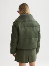 DOUDOUNE FEMME RIB COLLAR SHORT VERT VERT