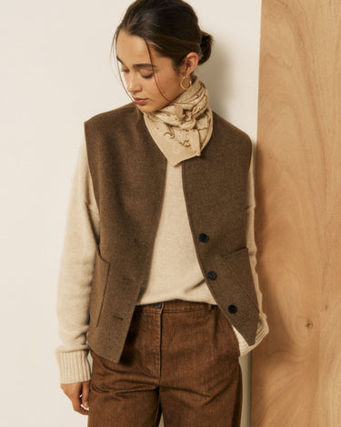 Foulard Hartford Bandana Paisley laine beige – vue 3