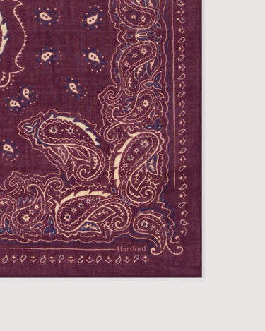 Foulard Hartford Bandana Paisley laine bordeaux – vue 2