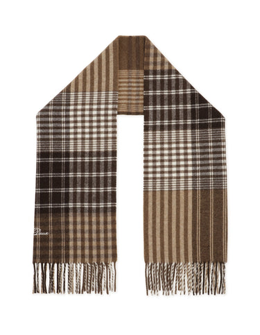 ECHARPE SIGNATURE PATCHWORK CHECK MARRON MARRON
