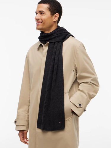 ECHARPE TH FLAG PIMA COTTON ANTHRACITE ANTHRACITE