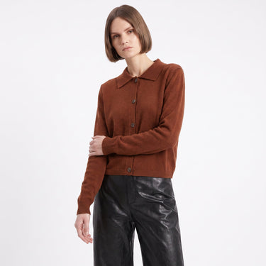 Cardigan Artlove Ginger col chemise caramel – vue 2