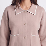Cardigan Artlove Mirisse col claudine beige – vue 2