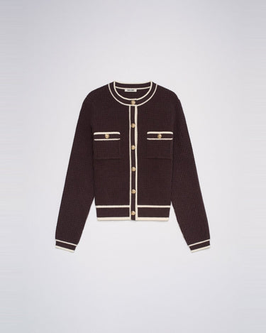 GILET FEMME CARDIGAN MARRON MARRON