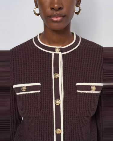 GILET FEMME CARDIGAN MARRON MARRON