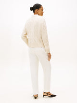 GILET FEMME SOFT WOOL CABLE ECRU ECRU
