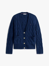 GILET FEMME SOFT WOOL CABLE MARINE MARINE