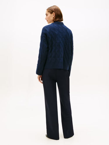 GILET FEMME SOFT WOOL CABLE MARINE MARINE