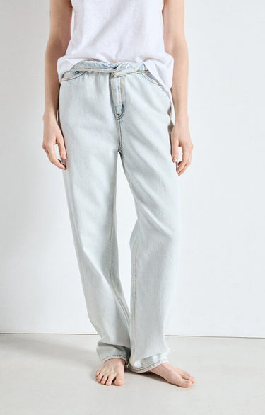 JEANS FEMME 5 POCHES LE DROIT LONG DENIM LT DENIM LT