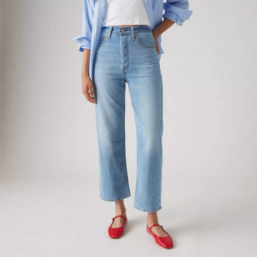 JEANS FEMME RIBCAGE ANKLE DENIM LT DENIM LT