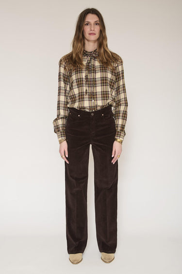 Pantalon MKT Studio The Jagger Velvet velours flare marron