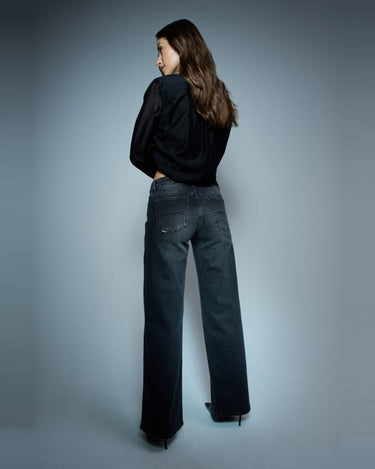 JEANS FEMME LOW RISE NOIR NOIR
