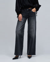 JEANS FEMME LOW RISE NOIR NOIR