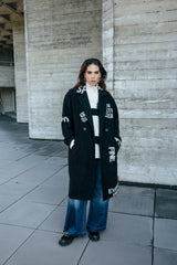 MANTEAU FEMME MILLIE INTARSIA NOIR NOIR