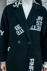 MANTEAU FEMME MILLIE INTARSIA NOIR NOIR