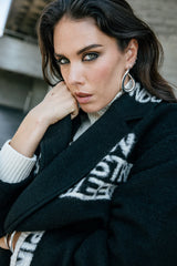 MANTEAU FEMME MILLIE INTARSIA NOIR NOIR
