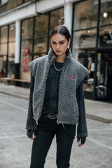 MANTEAU FEMME VIANCA SHERPA CARBONE CARBONE