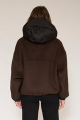 Veste MKT Studio Maury à capuche matelassée marron – vue 2
