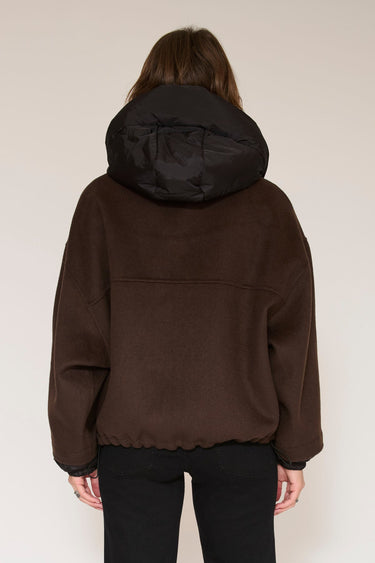 Veste MKT Studio Maury à capuche matelassée marron – vue 2