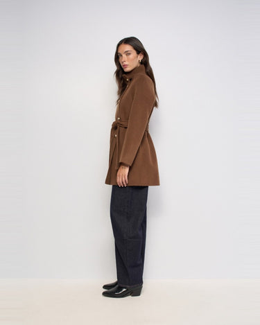 MANTEAU FEMME DRAP DE LAINE MARRON MARRON