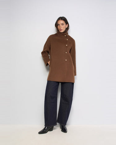 MANTEAU FEMME DRAP DE LAINE MARRON MARRON