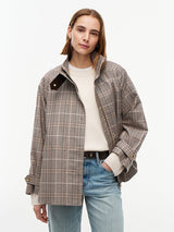 MANTEAU FEMME COTTON CHECK CAPE CO MARRON MARRON