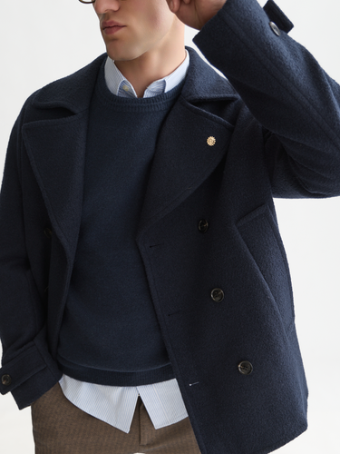 MANTEAU HOMME WOOL MARINE MARINE