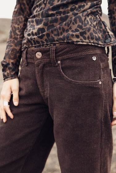 PANTALON FEMME AGATHA VELUTO MARRON MARRON