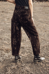 PANTALON FEMME ROSALIA CRAPS MARRON MARRON