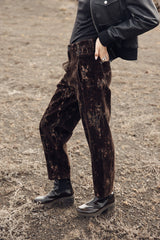 PANTALON FEMME ROSALIA CRAPS MARRON MARRON