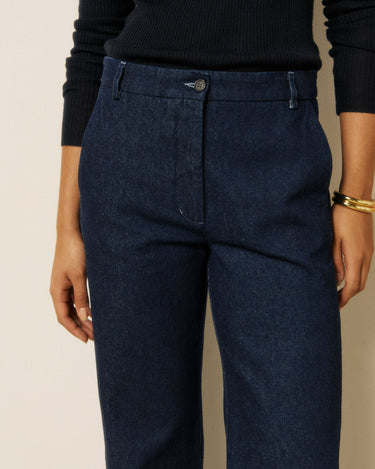 Pantalon Hartford Pandore denim large bleu indigo – vue 4