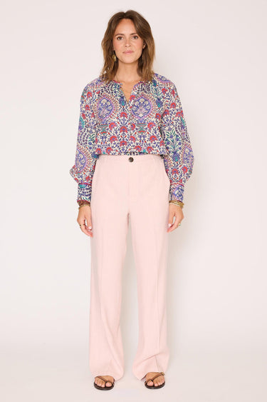 Pantalon MKT Studio Palito droit taille haute rose poudré
