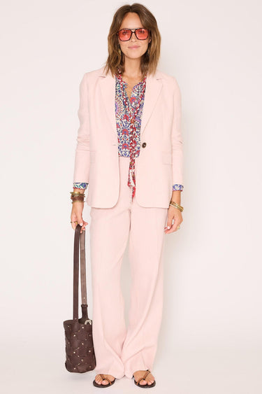 Pantalon MKT Studio Palito droit taille haute rose poudré – vue 5