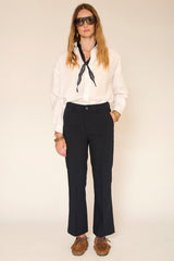Pantalon MKT Studio Perino droit évasé bleu marine
