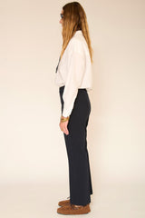 Pantalon MKT Studio Perino droit évasé bleu marine – vue 4