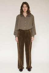 Pantalon MKT Studio Piel velours large moka