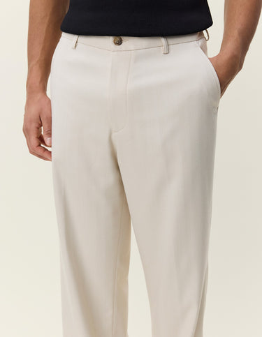 PANTALON HOMME HERRINGBONE ECRU ECRU