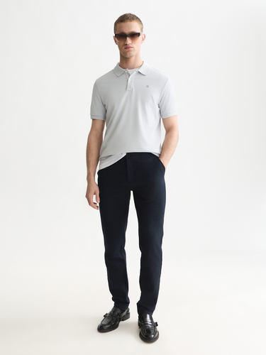 PANTALON HOMME STUART MINI YARN-DYED COTTON MARINE MARINE