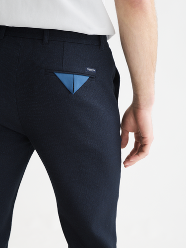 PANTALON HOMME STUART MINI YARN-DYED COTTON MARINE MARINE