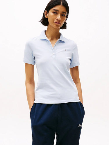 POLO FEMME 1985 SLIM PIQUE CIEL CIEL
