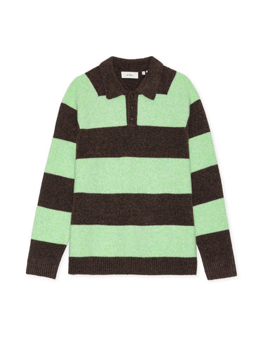 POLO HOMME STRIPED MELANGE KNITTED GRIS CHINE GRIS CHINE