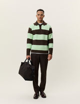 POLO HOMME STRIPED MELANGE KNITTED GRIS CHINE GRIS CHINE