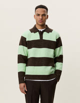 POLO HOMME STRIPED MELANGE KNITTED GRIS CHINE GRIS CHINE