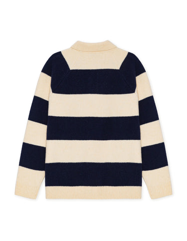 POLO HOMME STRIPED MELANGE KNITTED IVOIRE IVOIRE