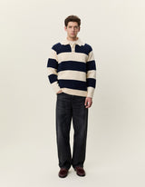 POLO HOMME STRIPED MELANGE KNITTED IVOIRE IVOIRE